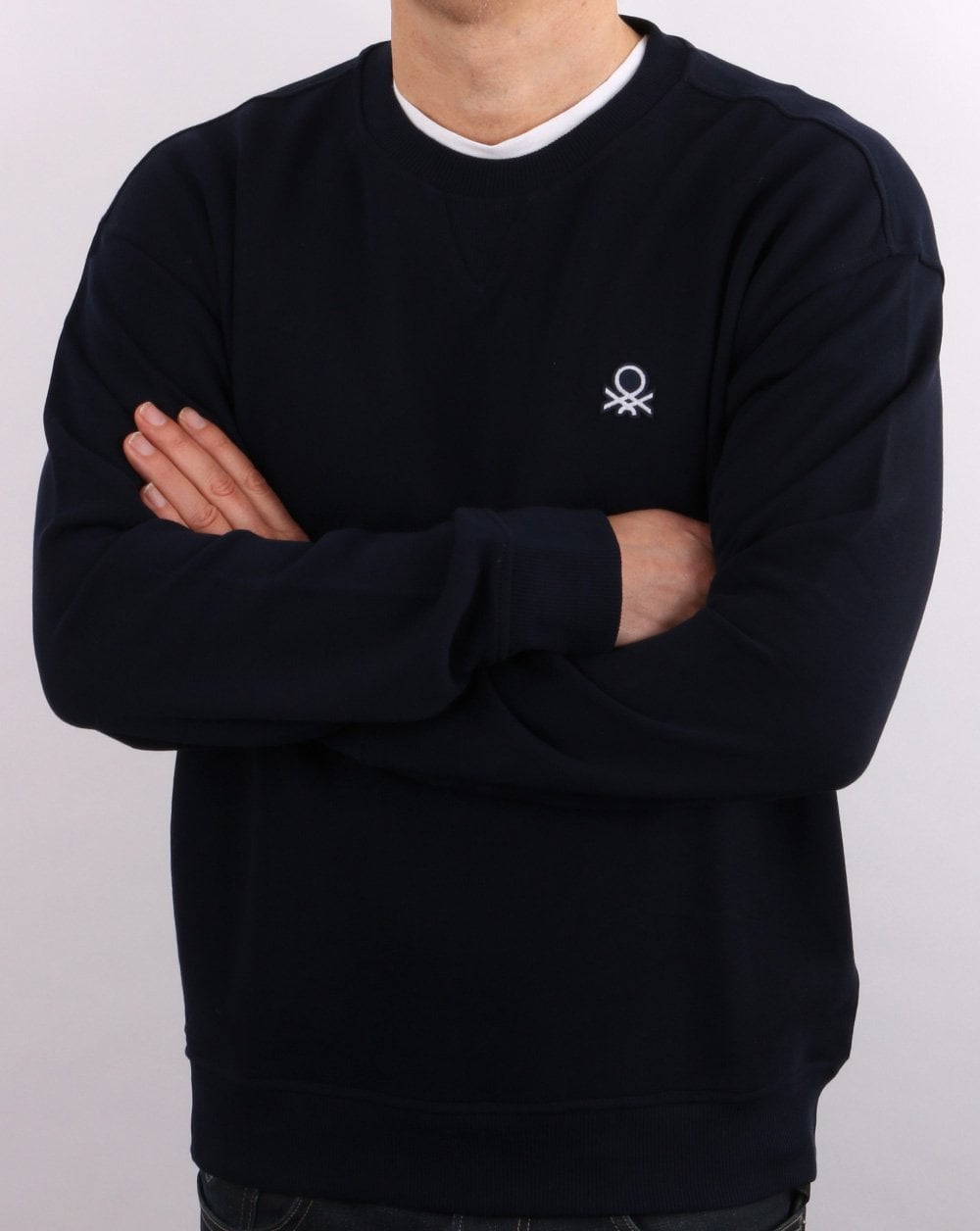 Benetton Logo Sweatshirt Marineblau