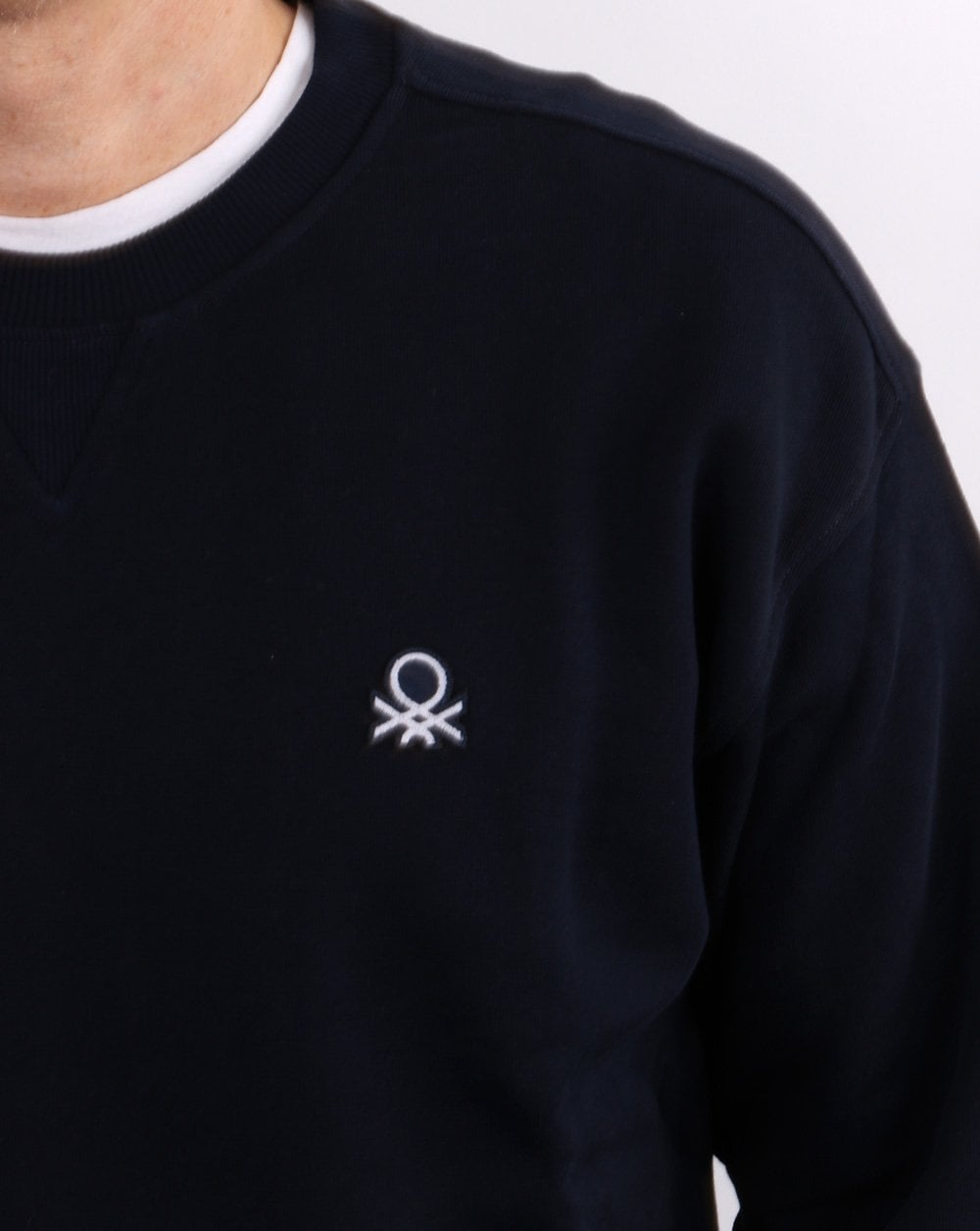 Benetton Logo Sweatshirt Marineblau