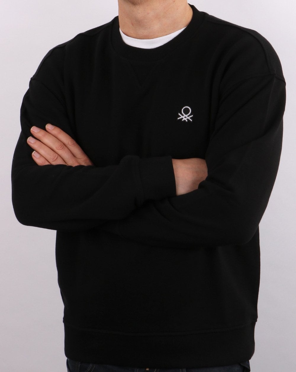 Benetton Logo Sweatshirt Schwarz
