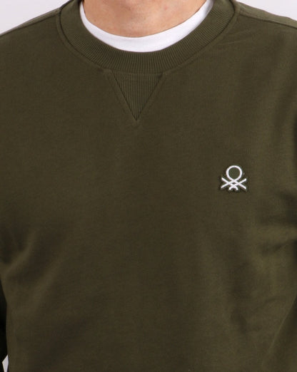 Benetton Logo Sweatshirt Khaki