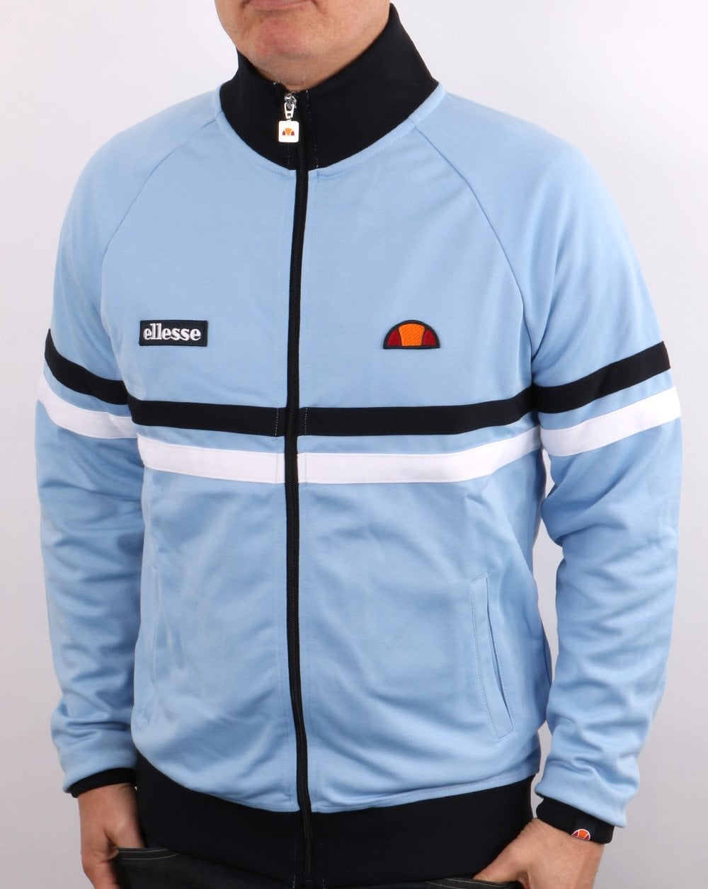 Ellesse Rimini Trainingsjacke Himmelblau/Marineblau/Weiß