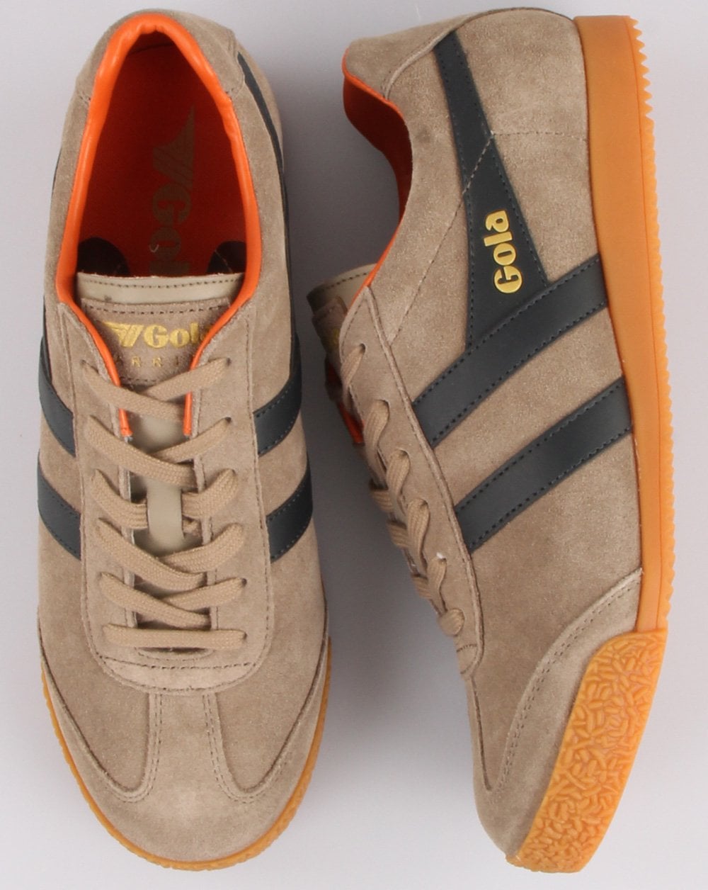 Gola Harrier Wildleder-Sneaker Hellstein/Marineblau/Orange