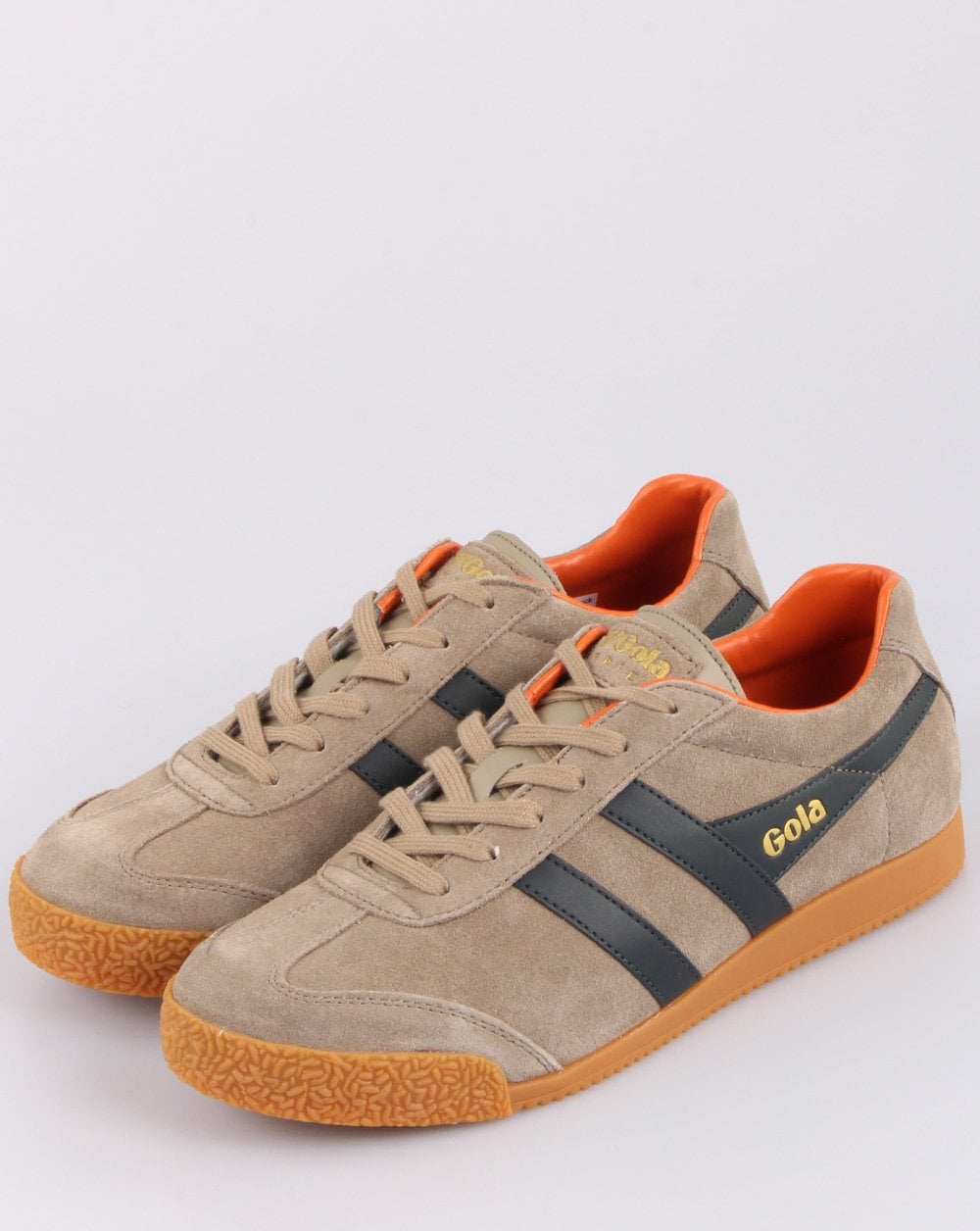 Gola Harrier Wildleder-Sneaker Hellstein/Marineblau/Orange