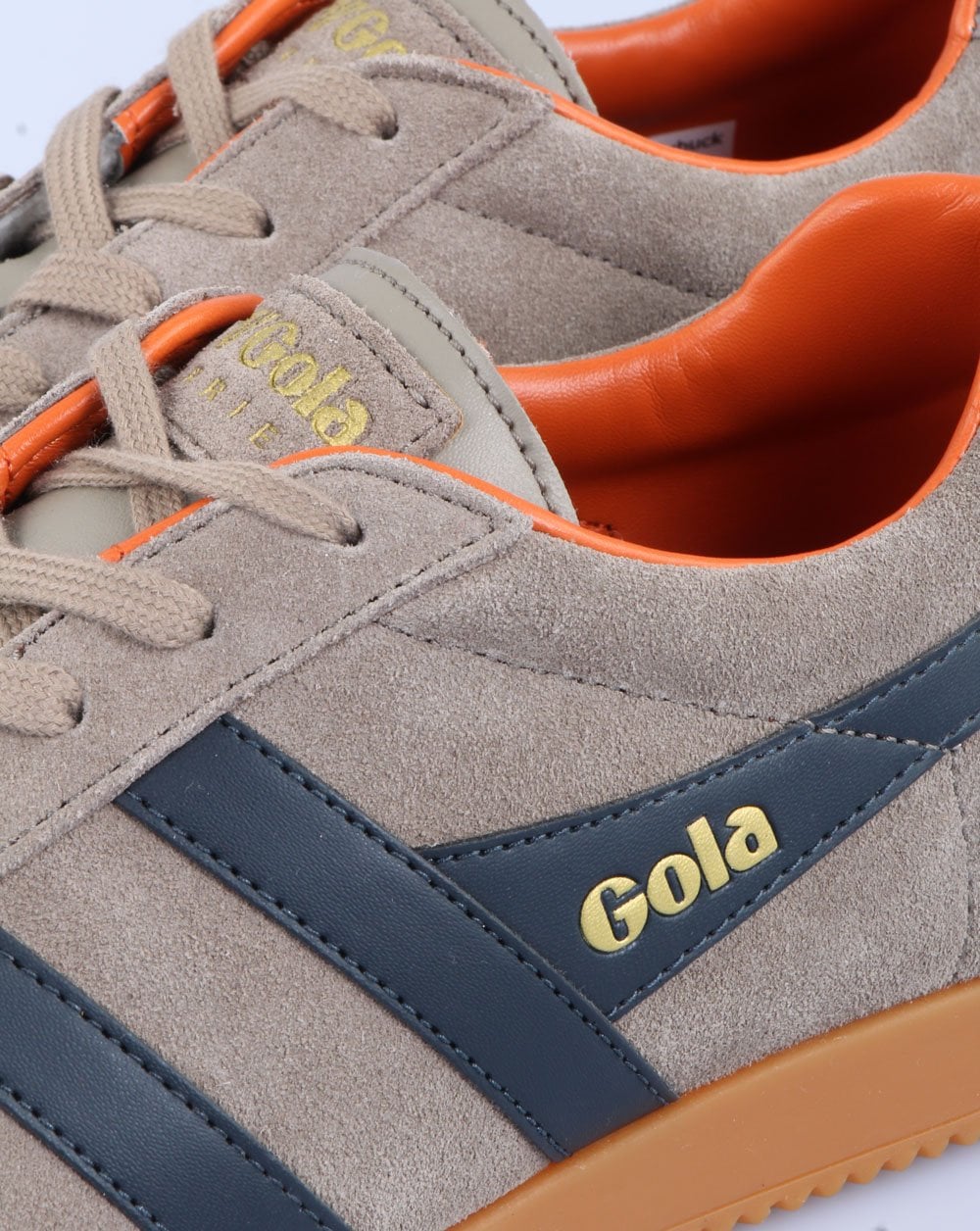 Gola Harrier Wildleder-Sneaker Hellstein/Marineblau/Orange