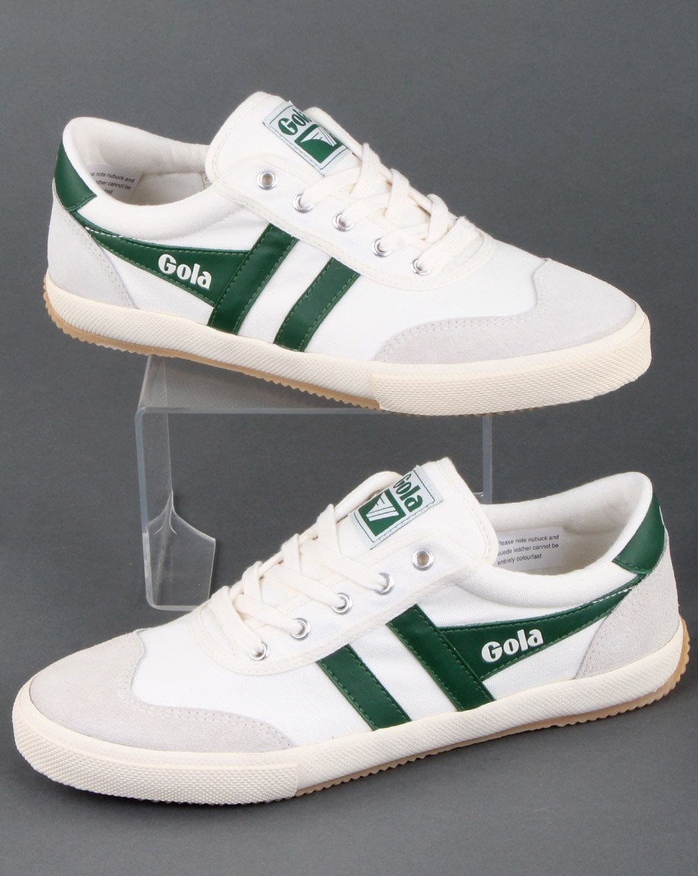 Gola Canvas Suede Trainer Off White/Green