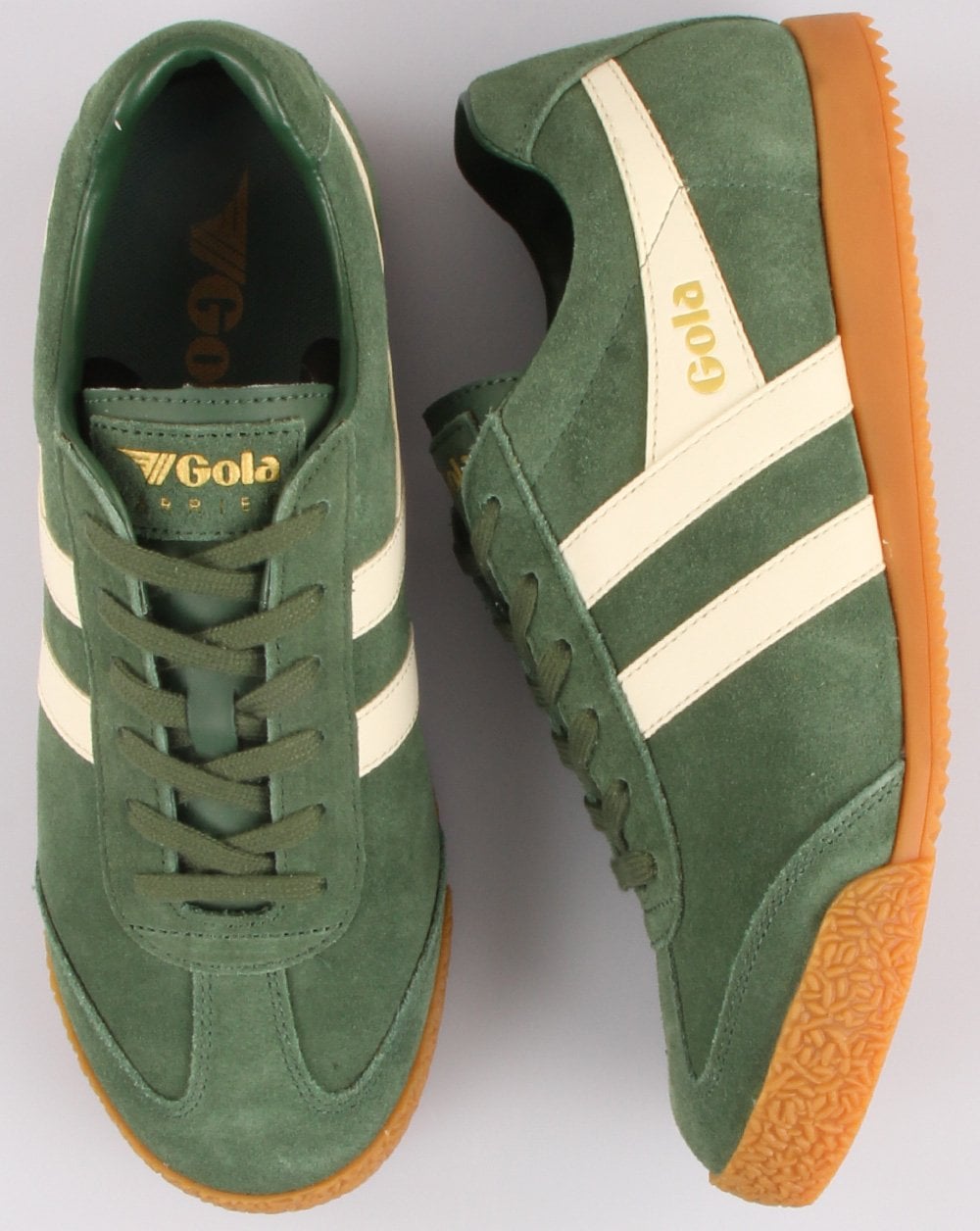 Gola Harrier Wildleder-Sneaker Evergreen/Off White