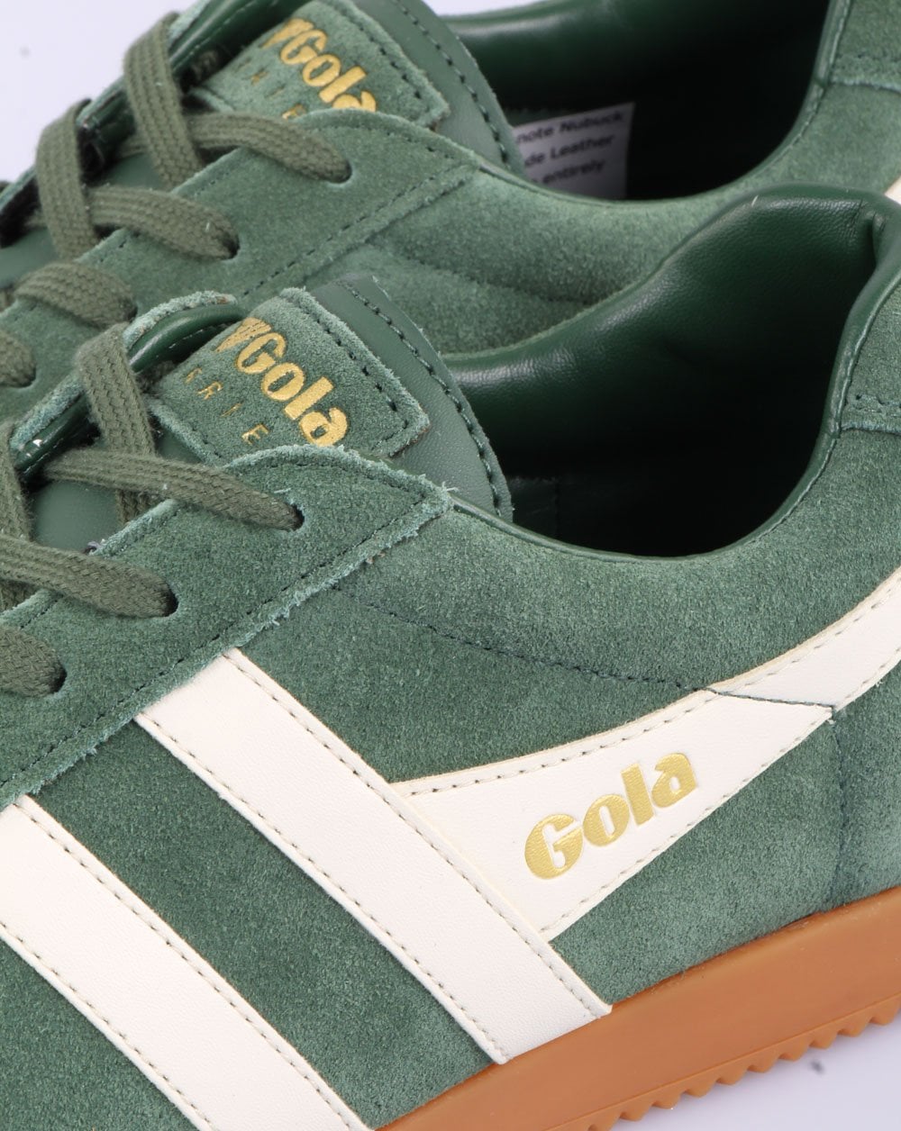 Gola Harrier Suede Trainer Evergreen/Off White