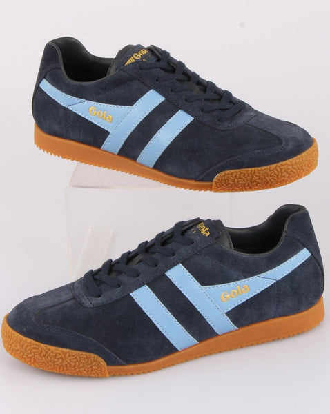 Gola Harrier Suede Trainer Navy/Sky Blue