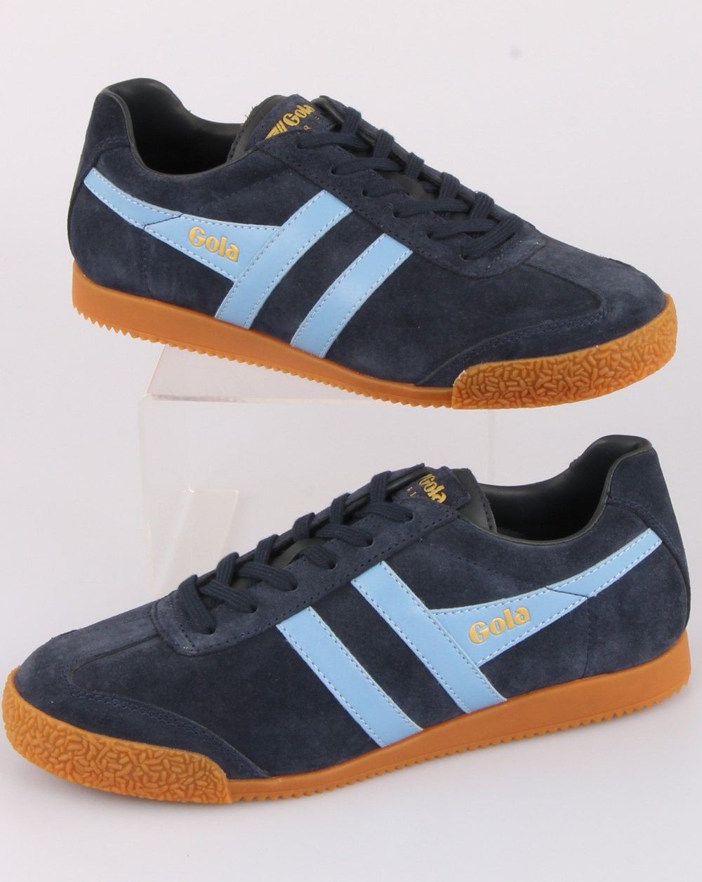 Gola Harrier Suede Trainer Navy/Sky Blue
