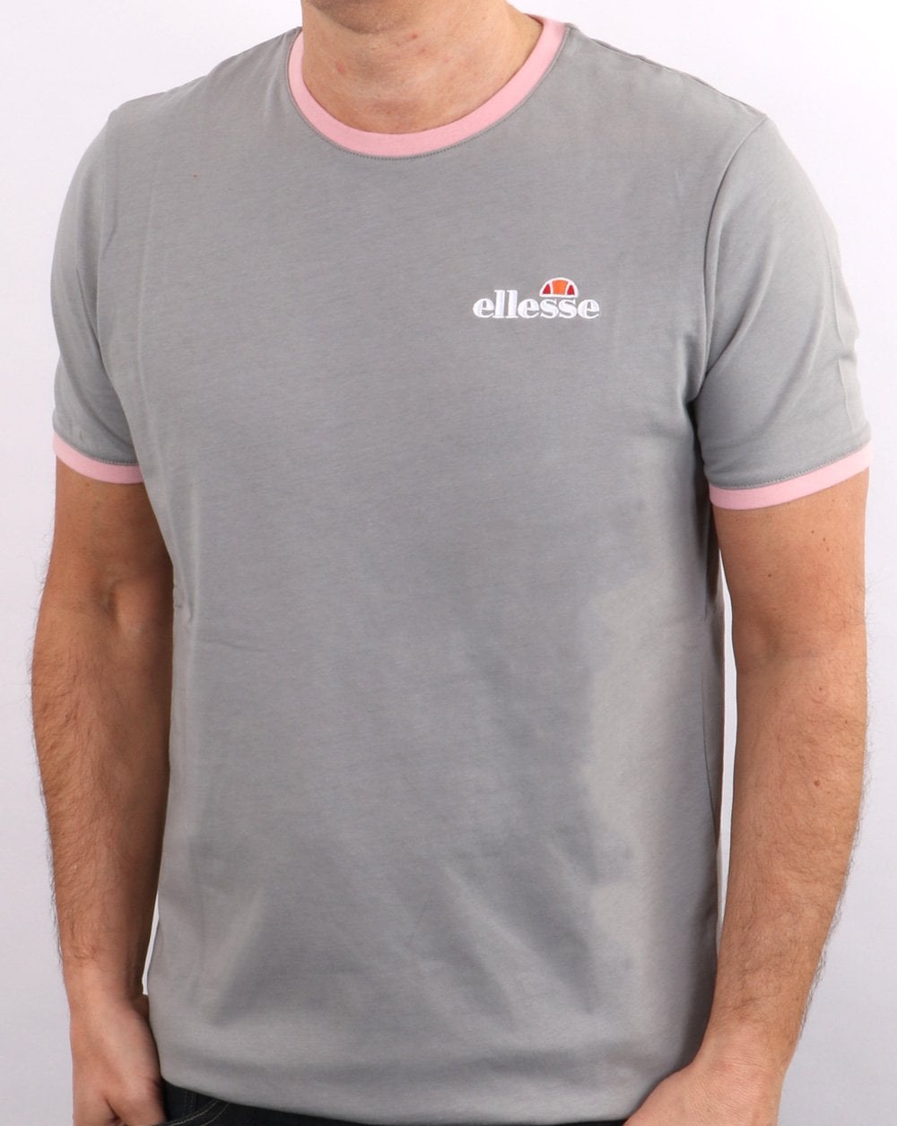Ellesse Ringer T-Shirt Grau/Rosa