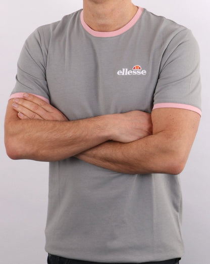 Ellesse Ringer T-Shirt Grau/Rosa