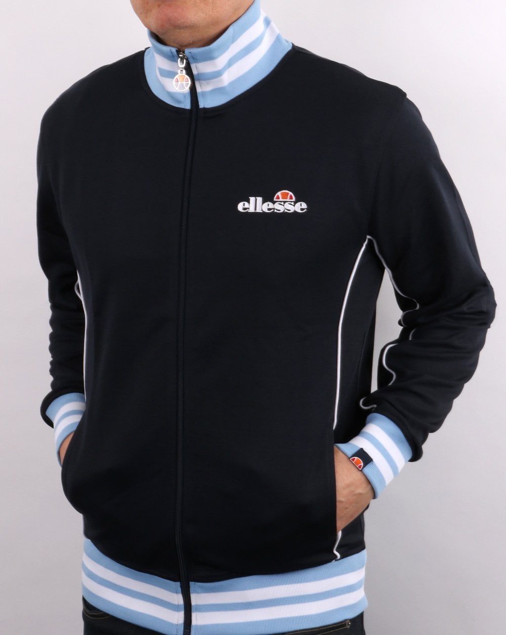 Ellesse – Milano Trainingsjacke, Marineblau/Himmelblau