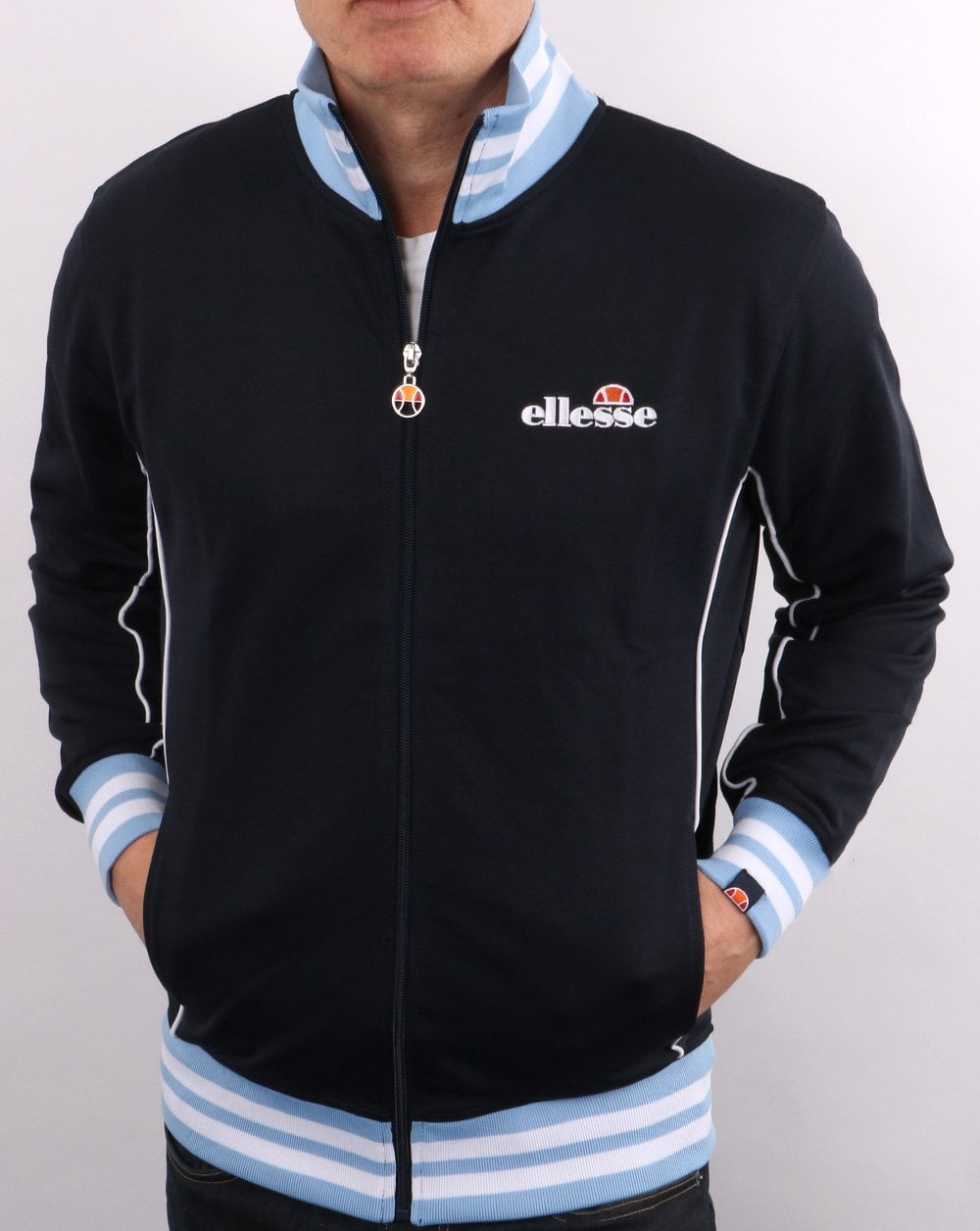 Ellesse – Milano Trainingsjacke, Marineblau/Himmelblau