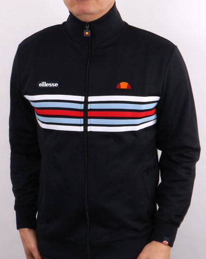 Ellesse – Trainingsoberteil mit 5 Streifen in Marineblau