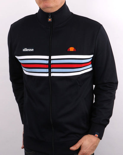 Ellesse – Trainingsoberteil mit 5 Streifen in Marineblau