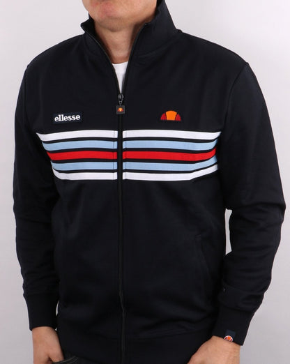 Ellesse – Trainingsoberteil mit 5 Streifen in Marineblau