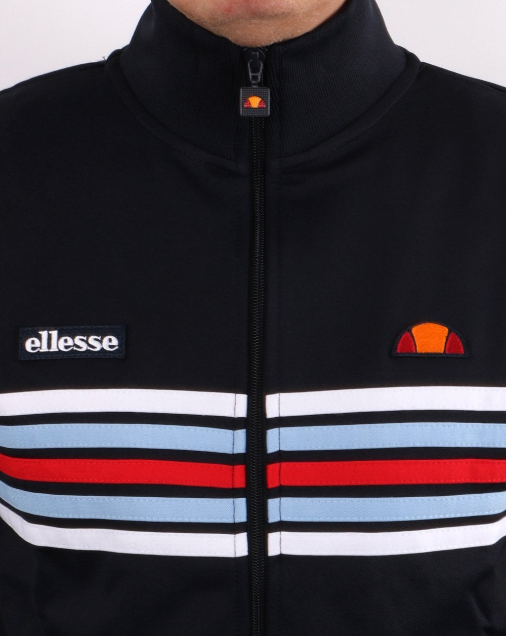 Ellesse – Trainingsoberteil mit 5 Streifen in Marineblau