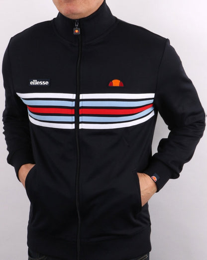 Ellesse – Trainingsoberteil mit 5 Streifen in Marineblau