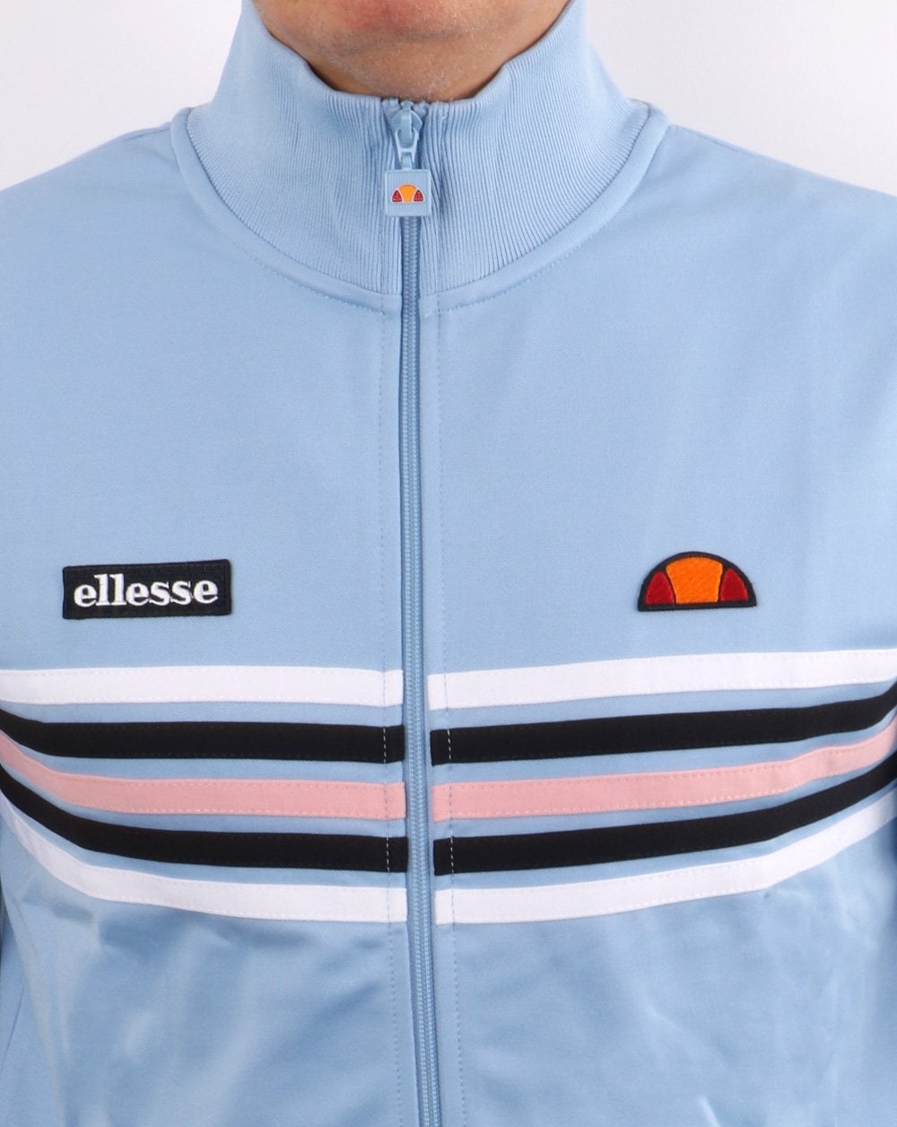 Ellesse – Trainingsjacke mit 5 Streifen, Himmelblau