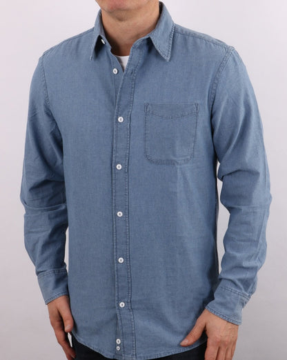 Benetton Chambray-Hemd Blau