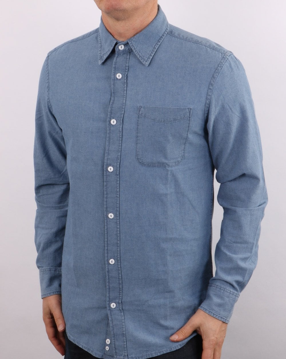 Benetton Chambray Shirt Blue