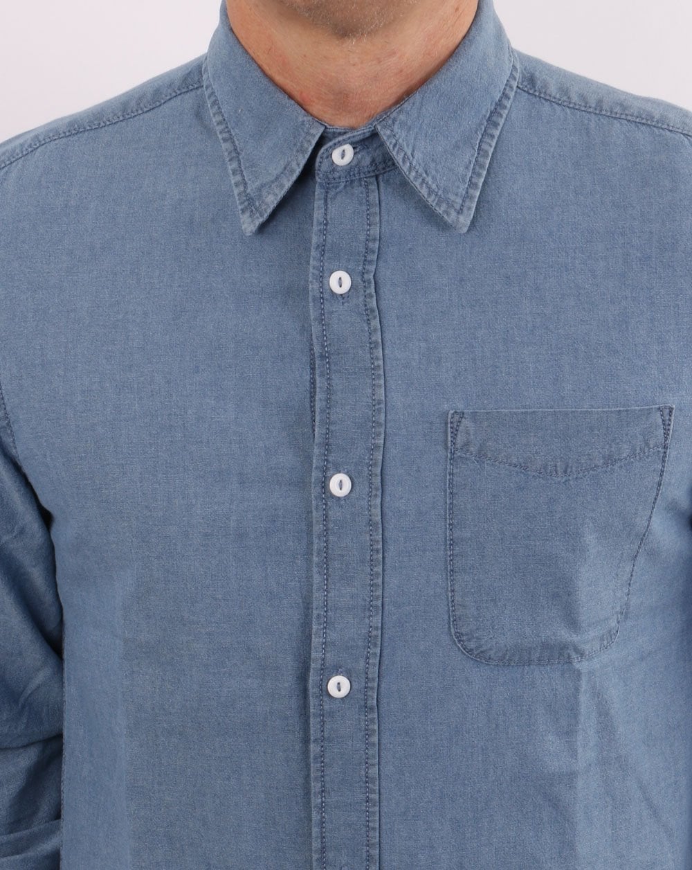 Benetton Chambray-Hemd Blau