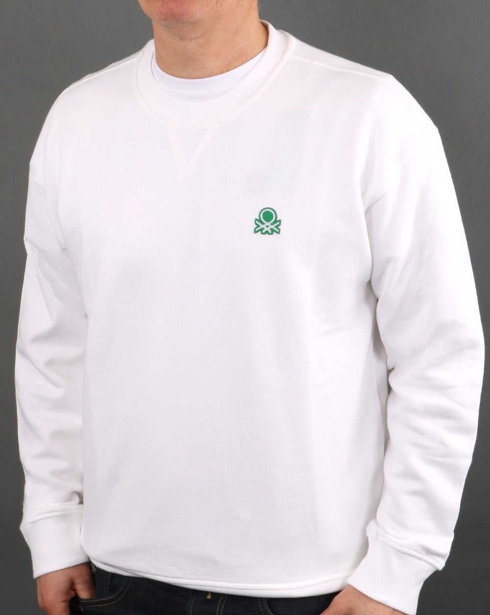 Benetton Logo Sweatshirt Weiß