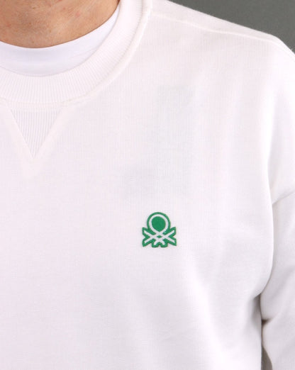 Benetton Logo Sweatshirt Weiß