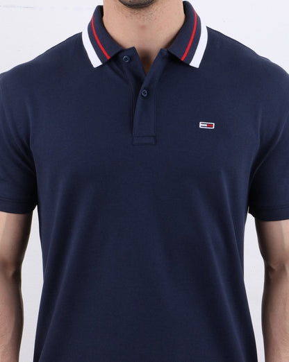 Tommy Jeans – Poloshirt mit Streifen in Marineblau