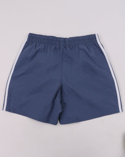 Adidas Originals – 3-Streifen-Badeshorts in Rundhalsausschnitt, Blau