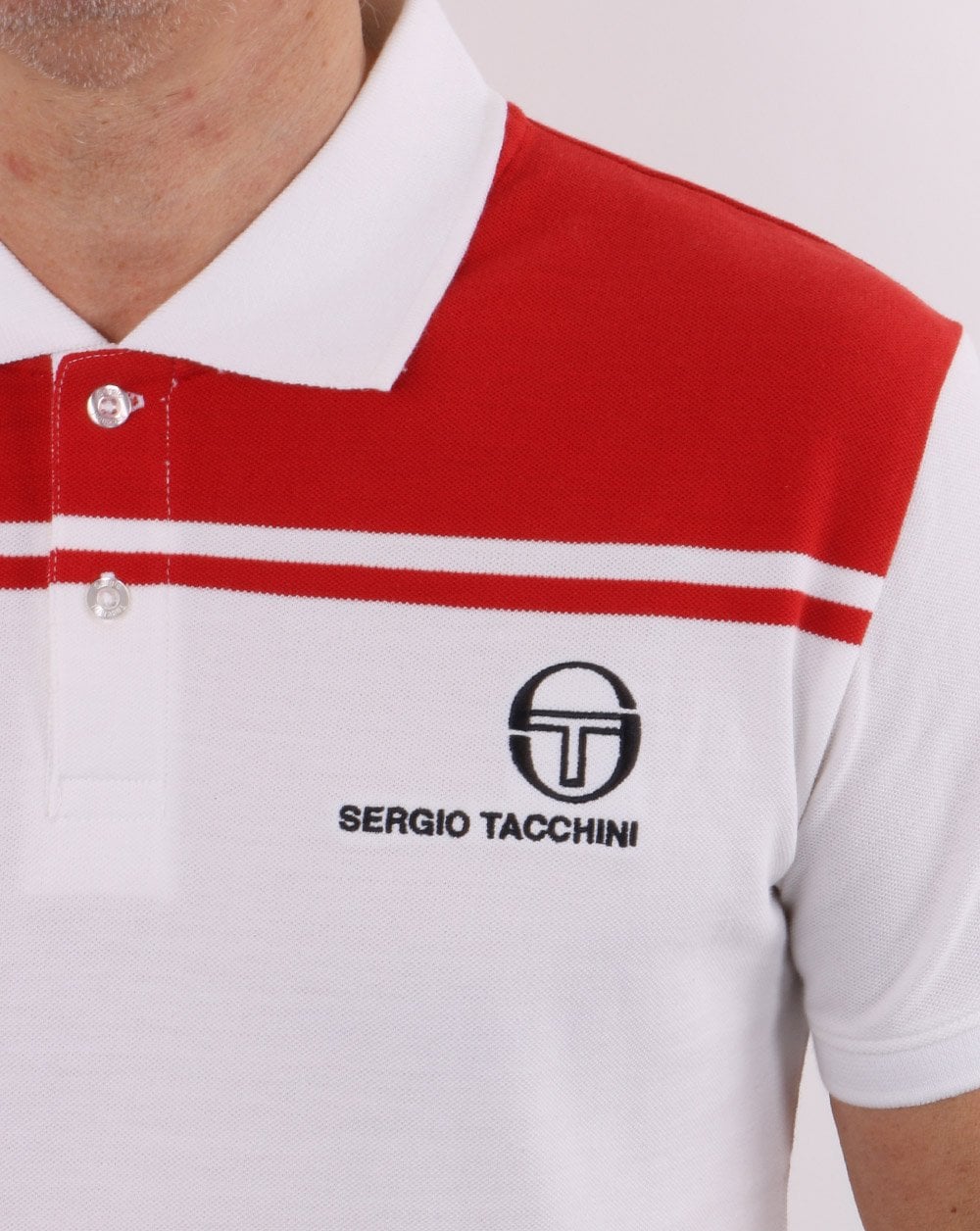 Sergio Tacchini New Young Line Poloshirt Weiß/Rot