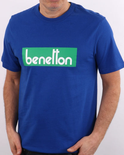 Benetton – Klassisches Logo-T-Shirt in Königsblau
