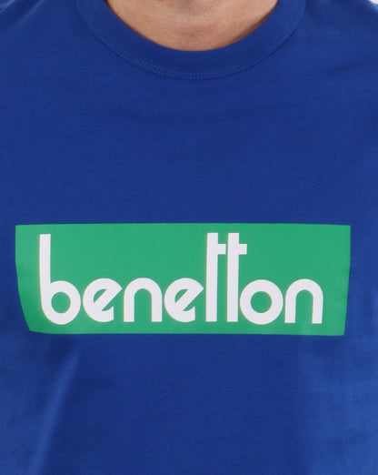 Benetton – Klassisches Logo-T-Shirt in Königsblau