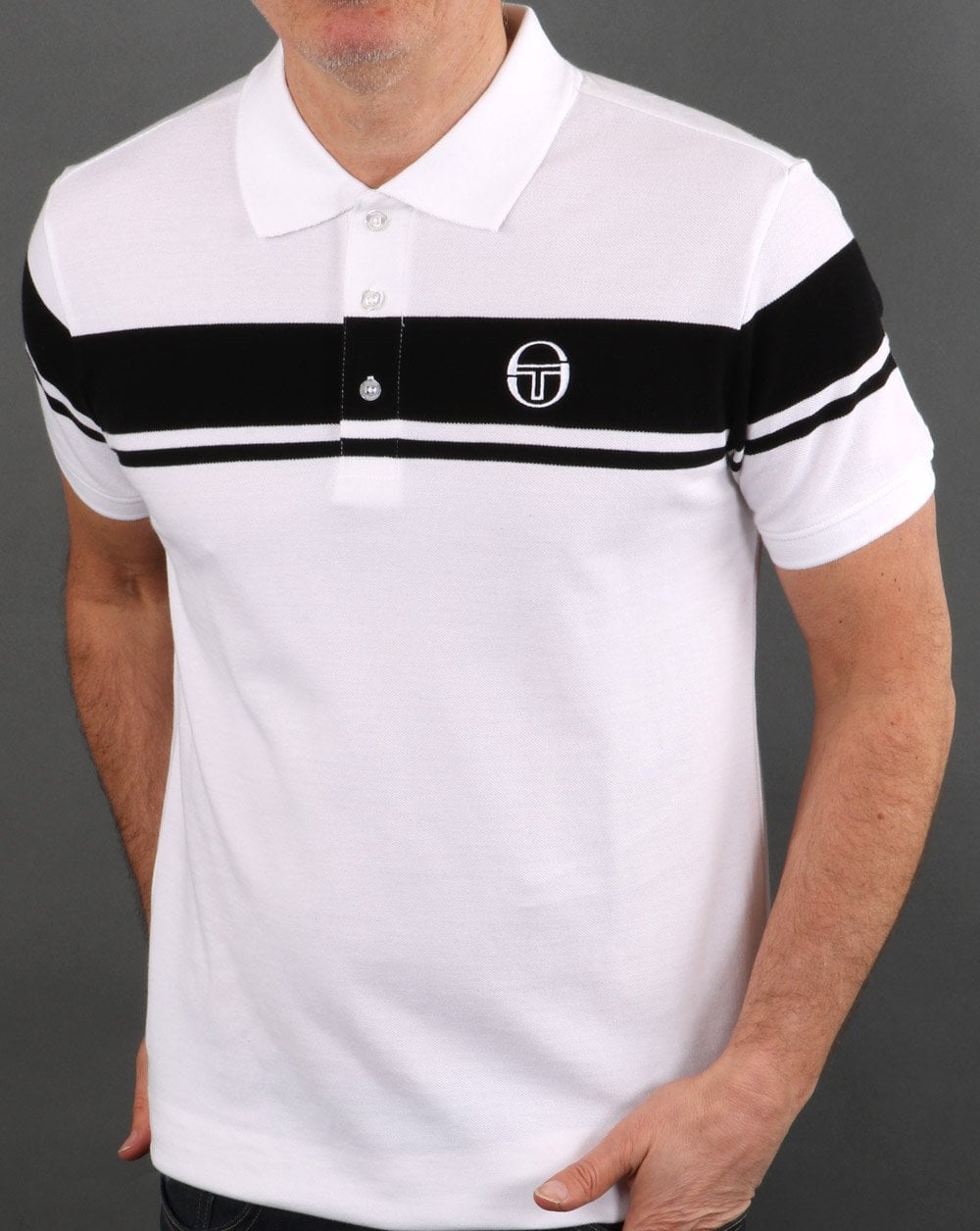 Sergio Tacchini Young Line Poloshirt Weiß/Schwarz