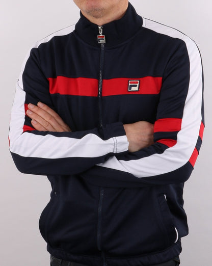 Fila Vintage Nunzio Funnel Track Top Marine/Rot