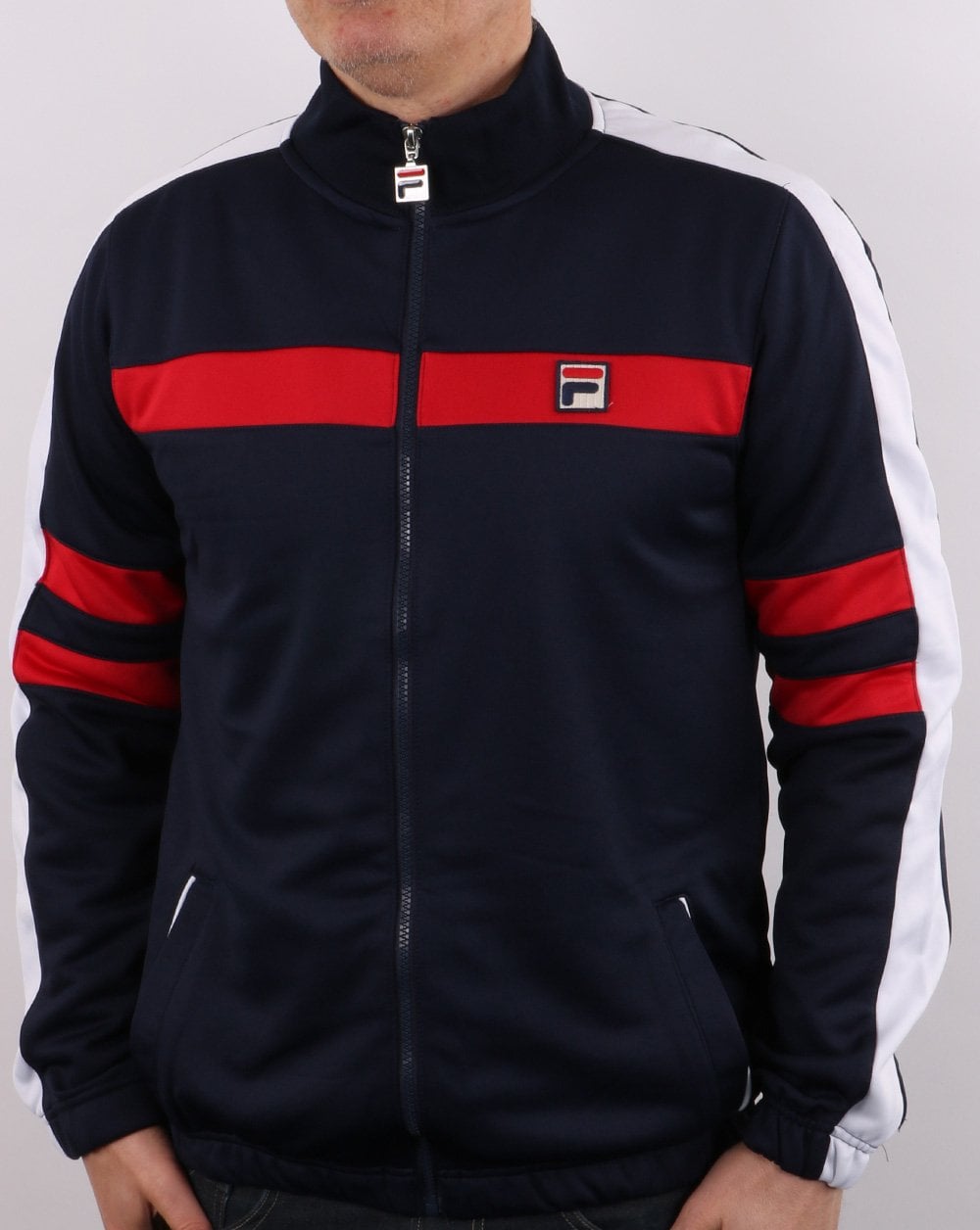 Fila Vintage Nunzio Funnel Track Top Marine/Rot