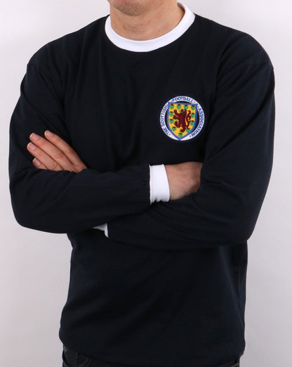 80er Casual Classics Scotland 1967 Langarmhemd Marineblau