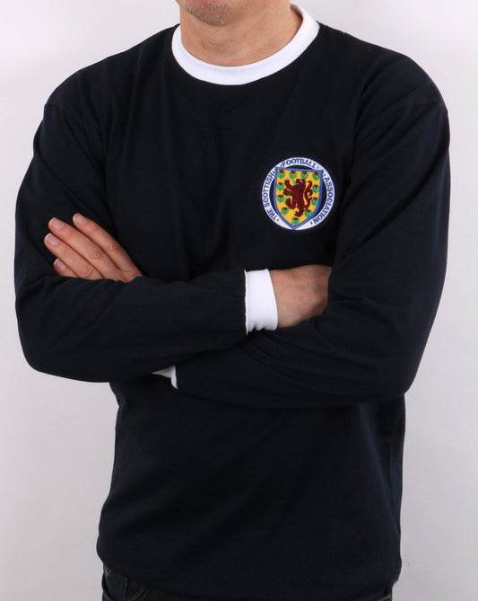 80er Casual Classics Scotland 1967 Langarmhemd Marineblau