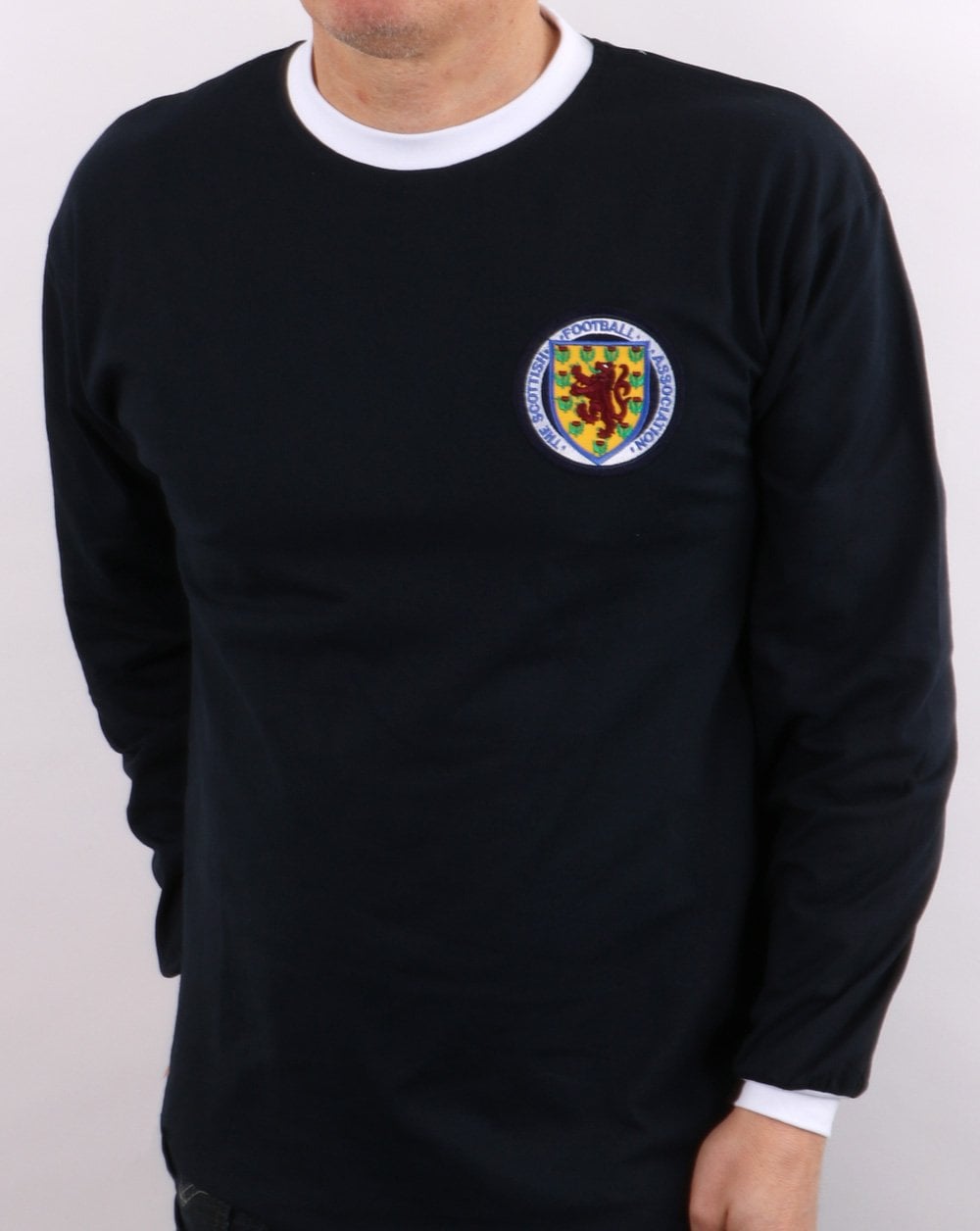 80er Casual Classics Scotland 1967 Langarmhemd Marineblau