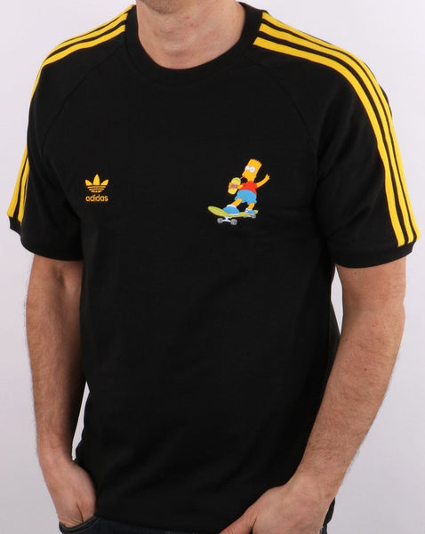 Adidas Originals Simpsons 3 Stripe T Shirt Black