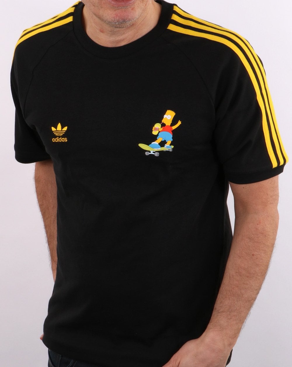 Adidas Originals Simpsons 3-Streifen-T-Shirt Schwarz
