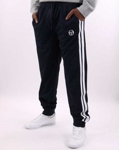 Sergio Tacchini – Trainingshose mit Doppelstreifen, Marineblau/Weiß 
