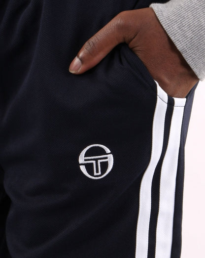 Sergio Tacchini – Trainingshose mit Doppelstreifen, Marineblau/Weiß 