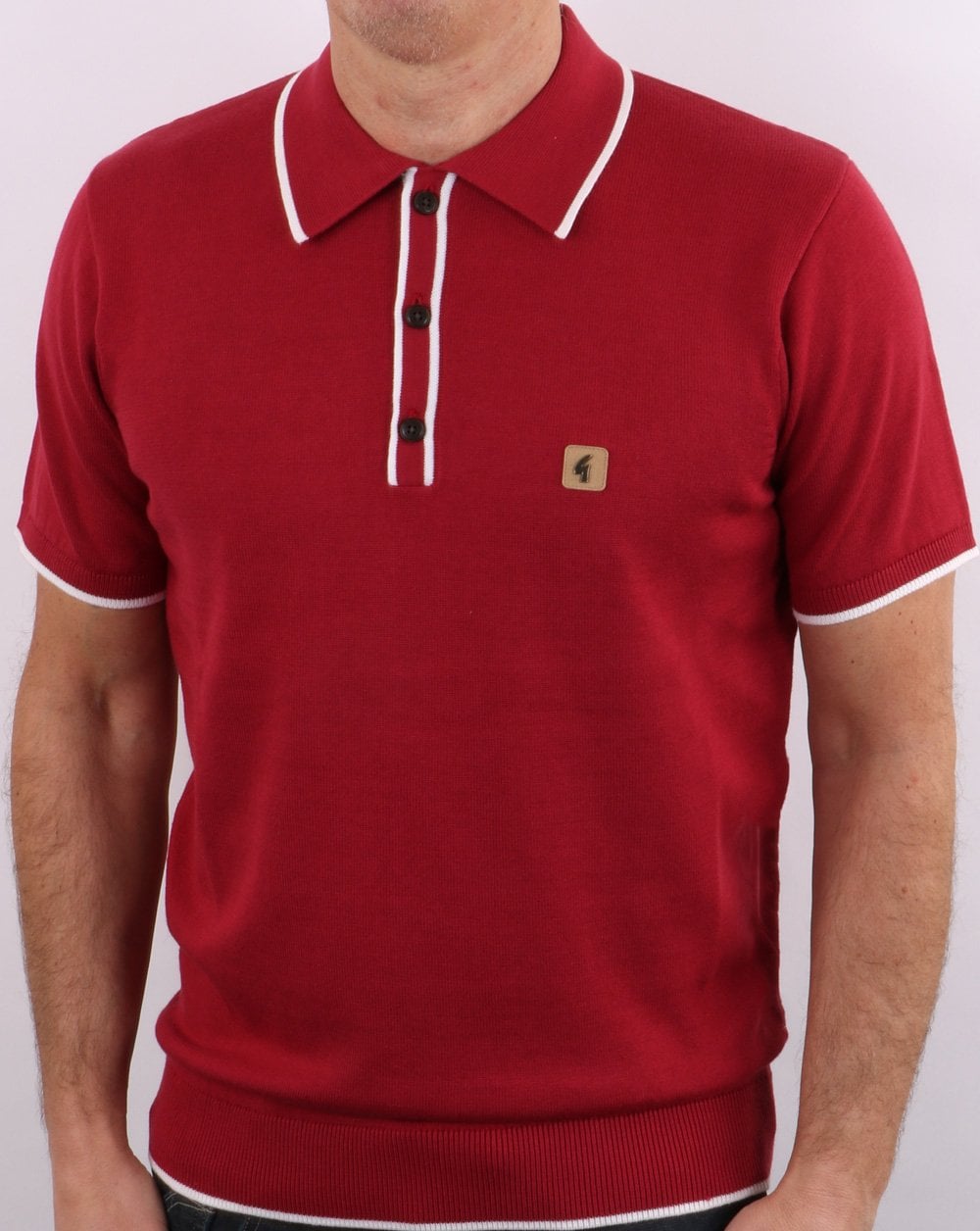 Gabicci Vintage Lineker Polo Berry Red