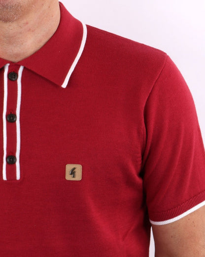 Gabicci Vintage Lineker Polo Beerenrot