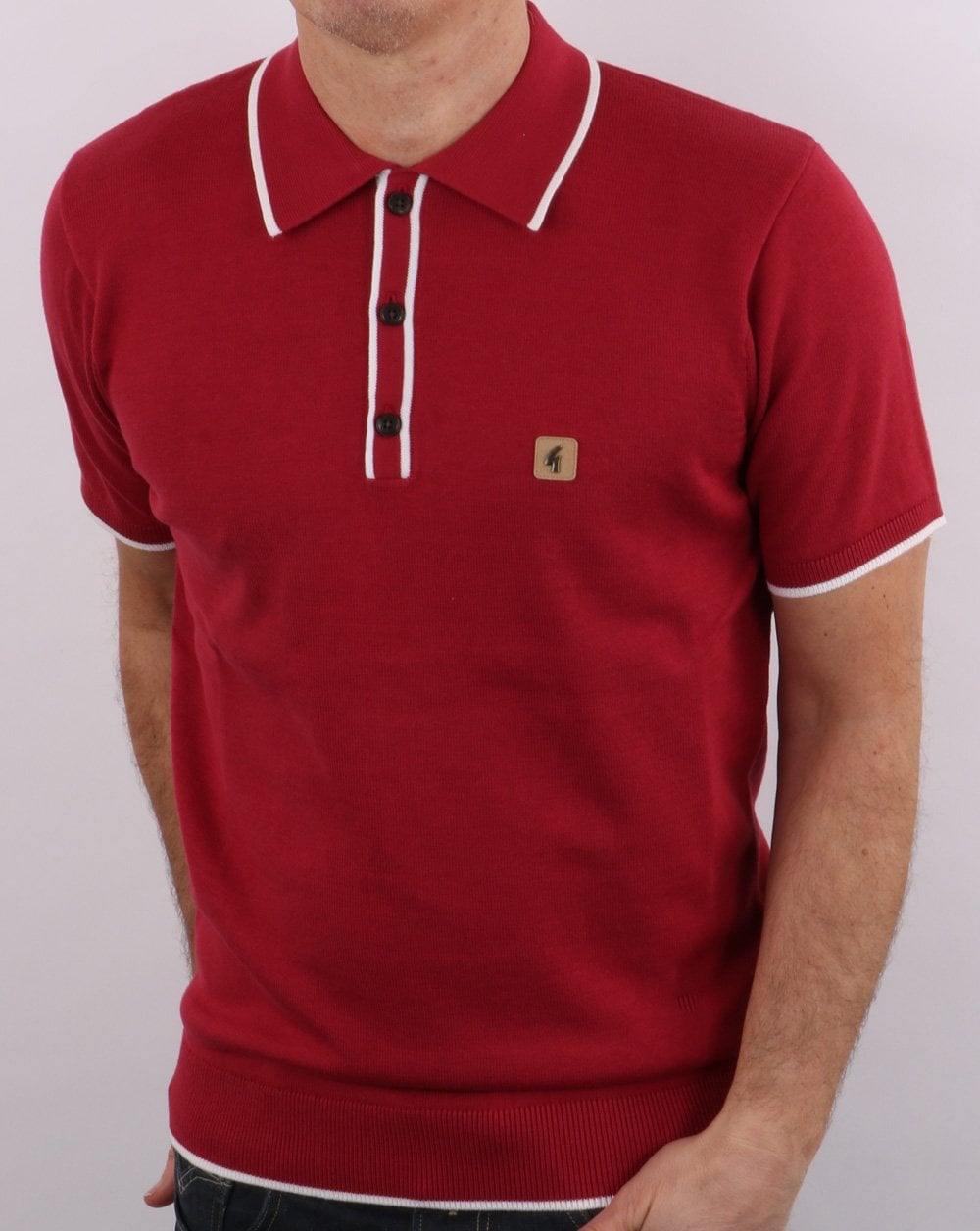Gabicci Vintage Lineker Polo Beerenrot