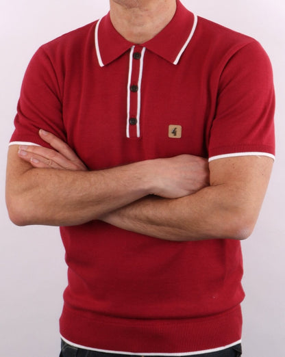 Gabicci Vintage Lineker Polo Beerenrot