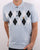 Gabicci Vintage Diamond Argyle Knit Sky