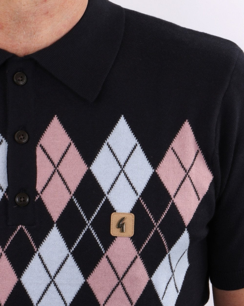 Gabicci Vintage Diamond Argyle Strick Marineblau