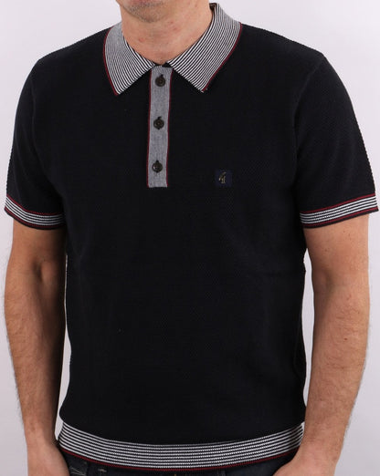 Gabicci Vintage Dicaprio Strickpolo Marineblau